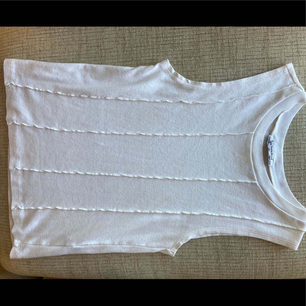 Zara white ruffle detail tank top!